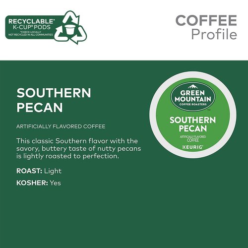 Green Mountain Coffee Roasters Southern Pecan K-Cup Pods - Flavored Light Roast, 48 Count