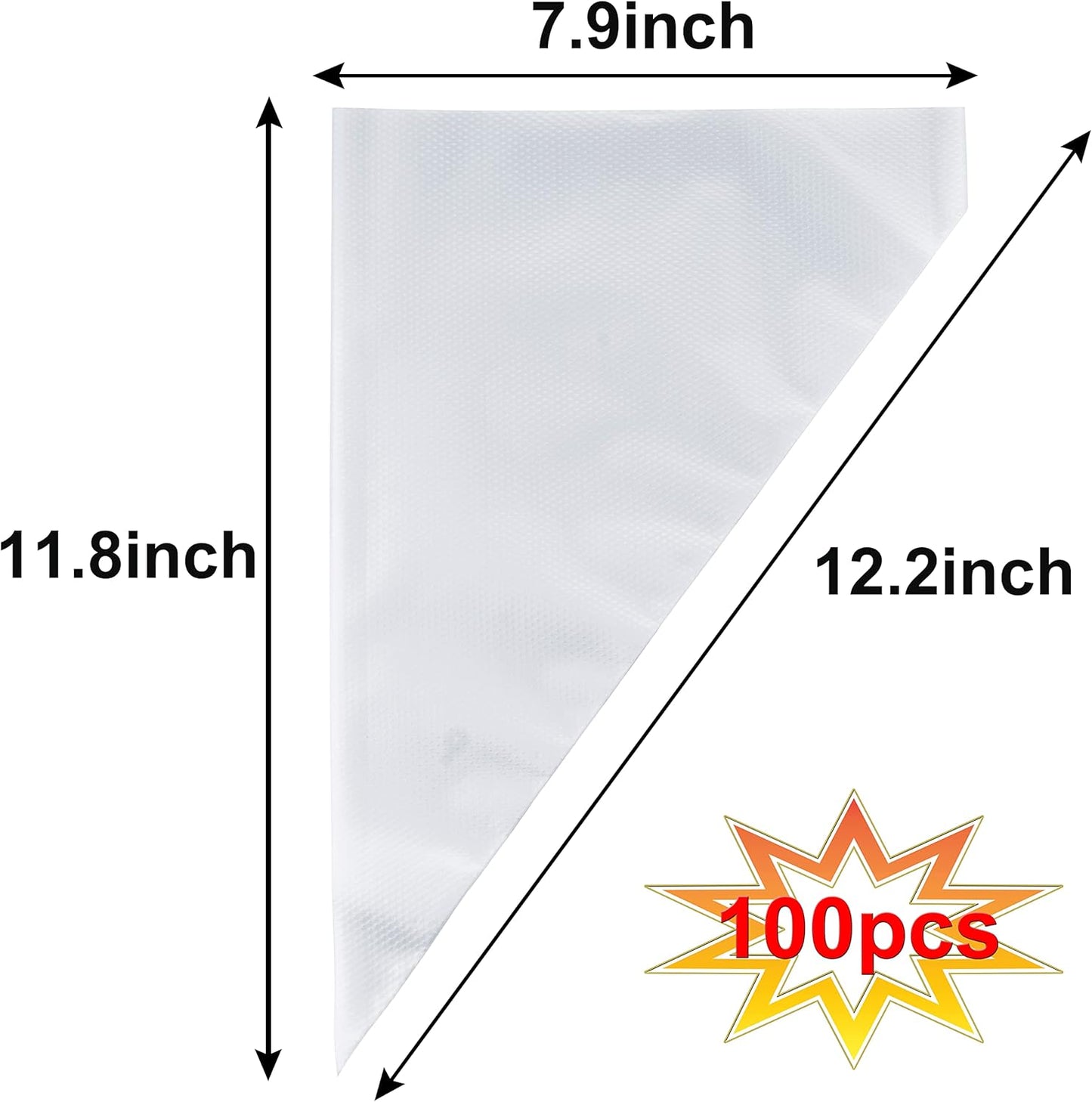 Regine Switzerland 12-Inch Disposable Piping Bags - 100 Pack, Anti-Burst & Non-Slip for Cake Decorating