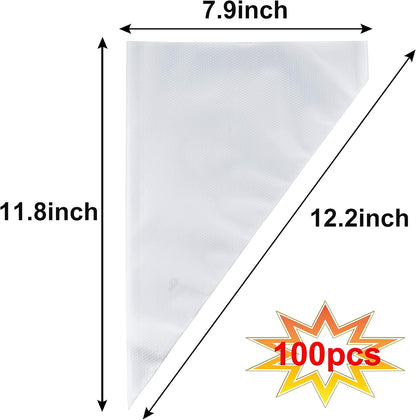 Regine Switzerland 12-Inch Disposable Piping Bags - 100 Pack, Anti-Burst & Non-Slip for Cake Decorating
