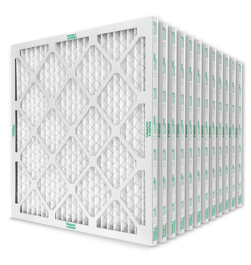 Mann+Hummel 16x20x1 MERV 8 Pleated HVAC AC Furnace Air Filters. Case of 12. (Exact Size: 15.5 x 19.5 x 0.75 Inches)