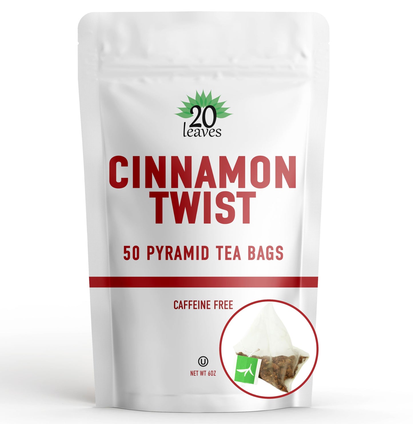 Cinnamon Twist Spice Tea made with Rooibos Herbal Tisane and Orange Peel - Caffeine and Sugar Free Hot Tea - 50 Pyramid Tea Bags Sachets in a Resealable Bag