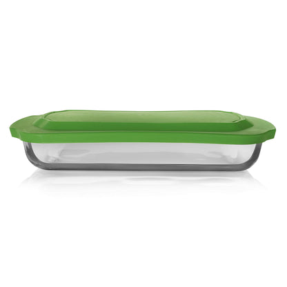 Libbey Baker's Basics Glass Casserole Baking Dish with Plastic Lid, 9-inch by 13-inch