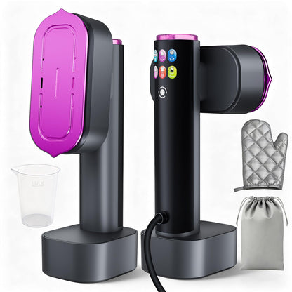 Steamer for Clothes, 2 in 1 Clothes Steamer Handheld, Travel Iron, 6-Level 1200W Steam Iron with LED Display, 15s Heat Up, Detachable Water Tank, Suitable Home and Travel, 120V