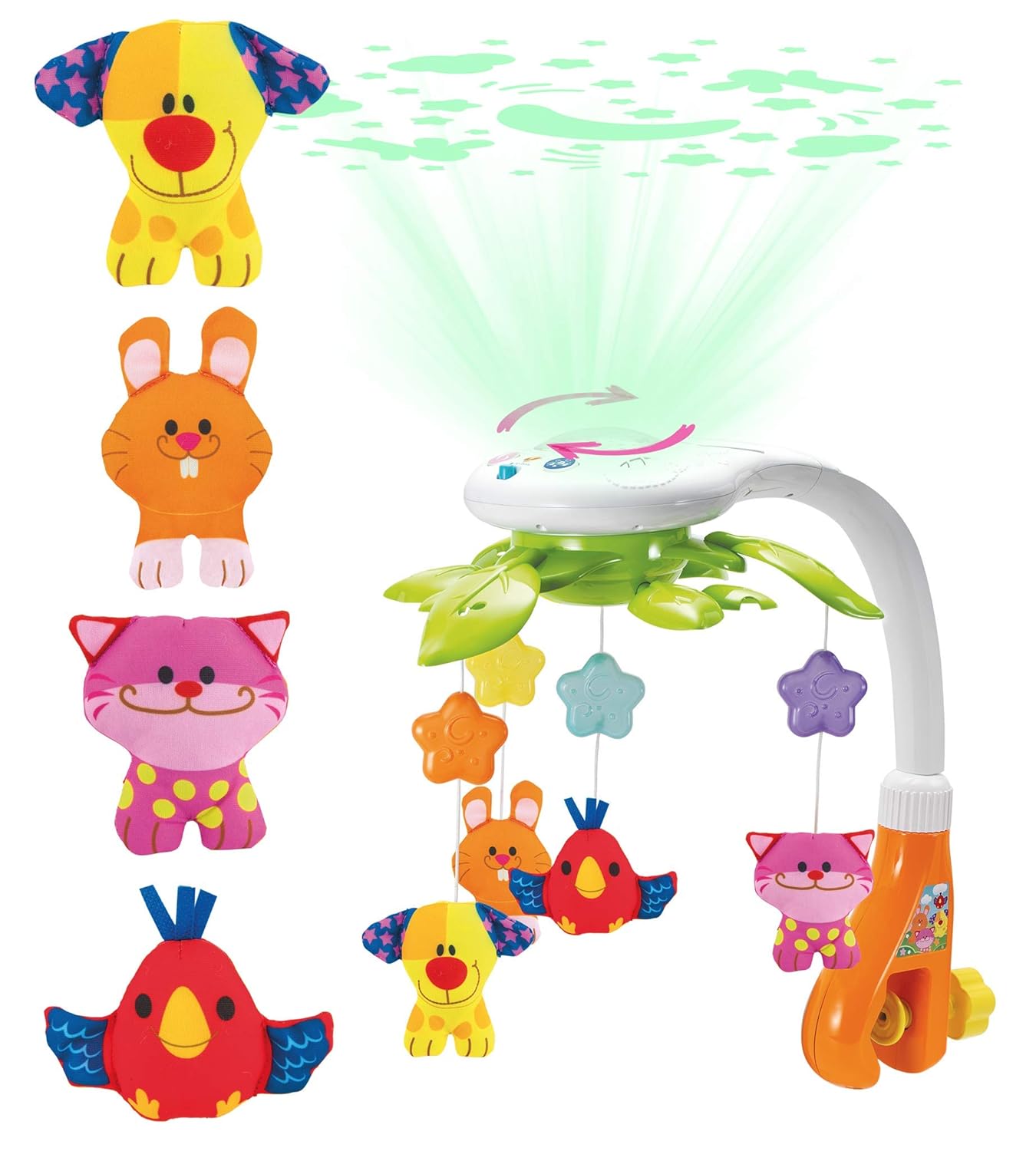 Skiennix Baby Crib Mobile - Musical Rotating Mobile with Star Projector & Calming Lullabies for Newborns
