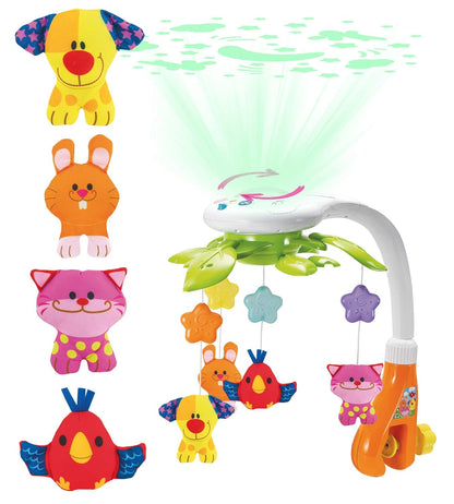 Skiennix Baby Crib Mobile - Musical Rotating Mobile with Star Projector & Calming Lullabies for Newborns