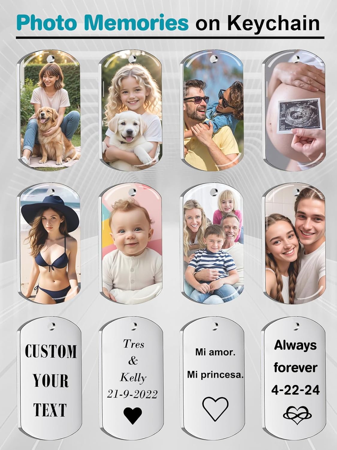 Skiennix Custom Keychain - Personalized Photo & Text Key Chain for Boyfriend, Dad, or Men’s Gifts