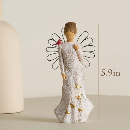 NAN ZAI NAN FANG Sympathy Angel Figurines - Hand-Painted Resin Statues for Loss & Bereavement Gifts