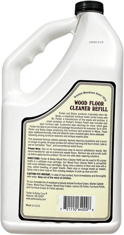 Parker & Bailey Wood Floor Cleaner - Natural Shine Restorer for Hardwood & Laminate Floors | 64oz