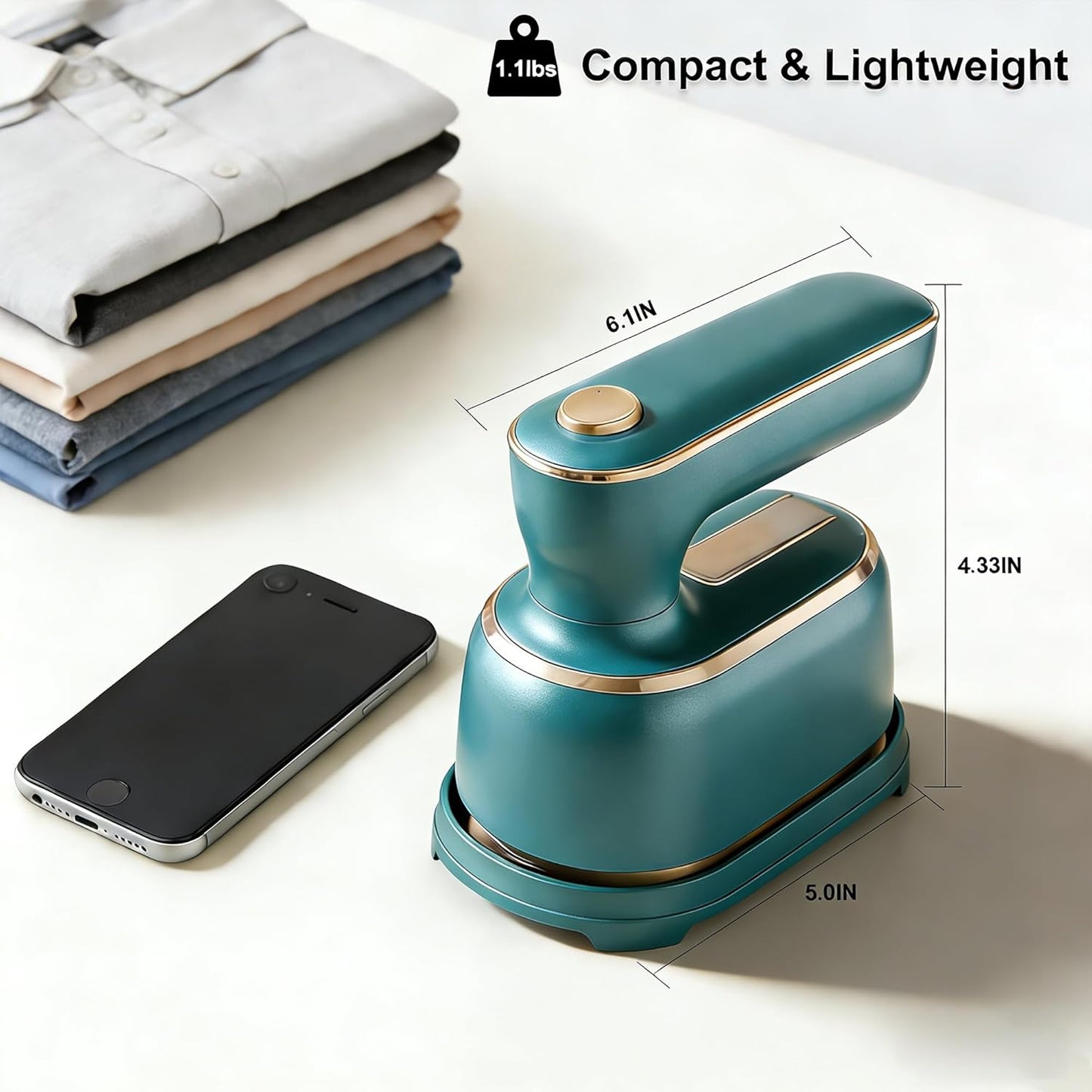 Travel Steamer for Clothes by [Brand Name] - 1000W Compact Mini Iron for Wrinkle Removal | Perfect for Travel, College, and Home