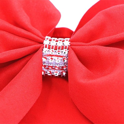 Elegant Red Chair Sashes by [Brand Name] - 10pcs Elastic Spandex Wedding & Party Decorations