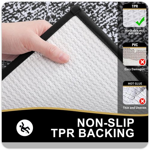OLANLY Bathroom Rugs 24x16, Extra Soft and Absorbent Microfiber Bath Mat, Non-Slip, Machine Washable, Quick Dry Shaggy Bath Carpet, Suitable for Bathroom Floor, Tub, Shower (Small, Black)