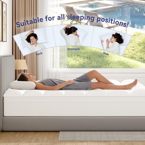 ELEMUSE Queen Mattress Topper - Extra Thick Plush Pillowtop for Back Pain Relief | Deep Pocket Design