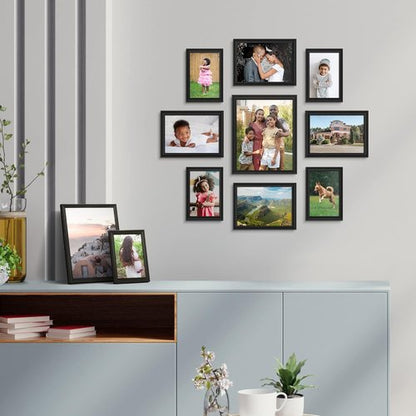 Icona Bay 8x10 Black Picture Frame - Contemporary Design with Detailed Molding | Wall Mount or Table Top