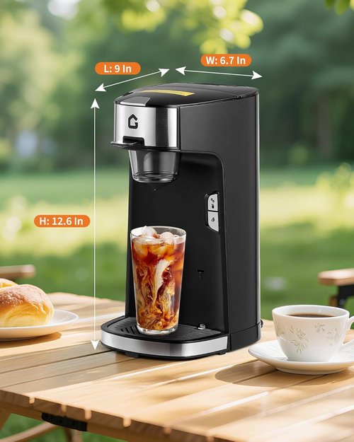 IDEALHOUSE Single Serve Coffee Maker - K Cup Compatible, Auto Shut Off, 18.6 Oz Water Tank | Fast Brew for Home & Office