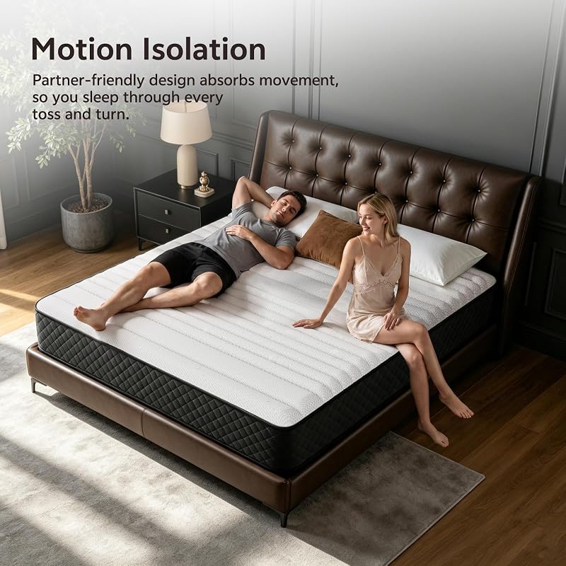 Full Size Mattress 12-Inch Hybrid – Boxed Full, Gray/Black Variation