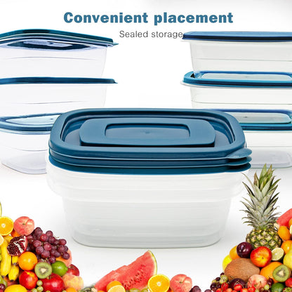 Skiennix Food Storage Containers - BPA-Free Plastic Meal Prep Set | 10PCS, Microwave & Freezer Safe, 0.53 Quarts Each