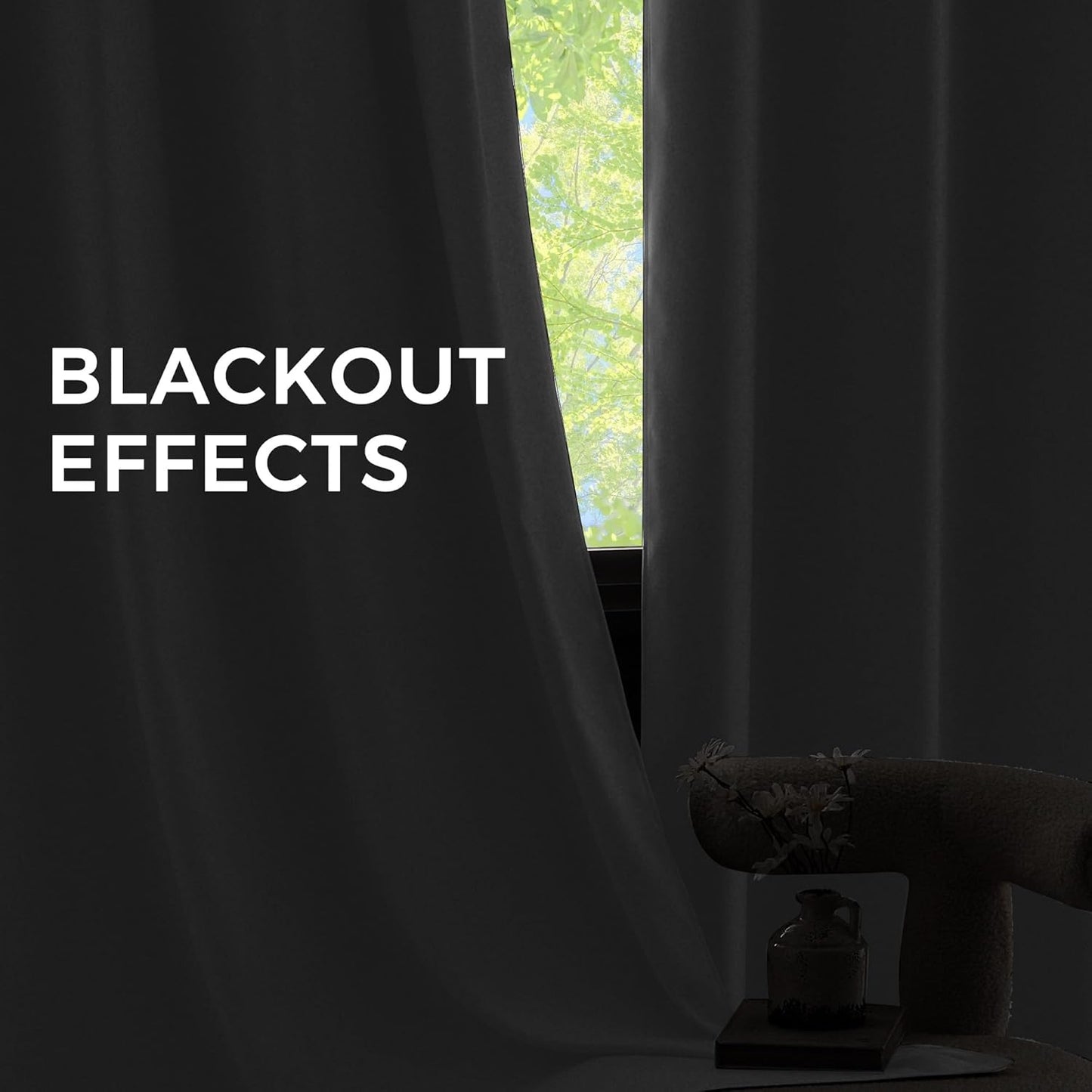 NICETOWN Room Darkening Curtains - Greyish White Drapery Panels, 52" x 102" for Ultimate Light Control
