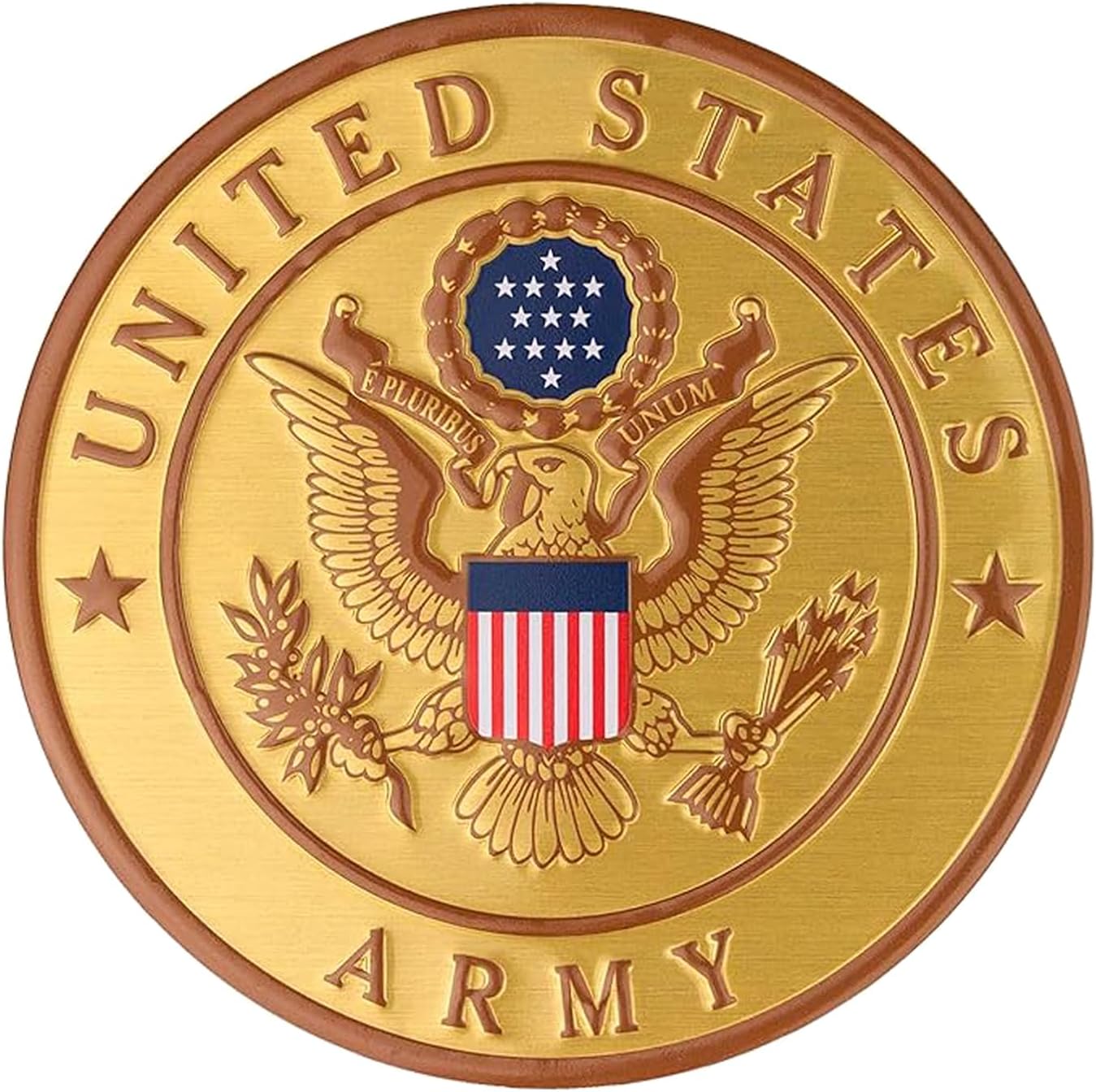 SHOP AWARDS AND GIFTS US Army Metal Medallion - 2 Inch Round Thin Decal with Peel and Stick Back