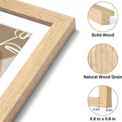 Vittanly 8x10 Picture Frame - Solid Wood with Plexiglass & 5x7 Mat | Versatile Wall Hanging or Tabletop Decor