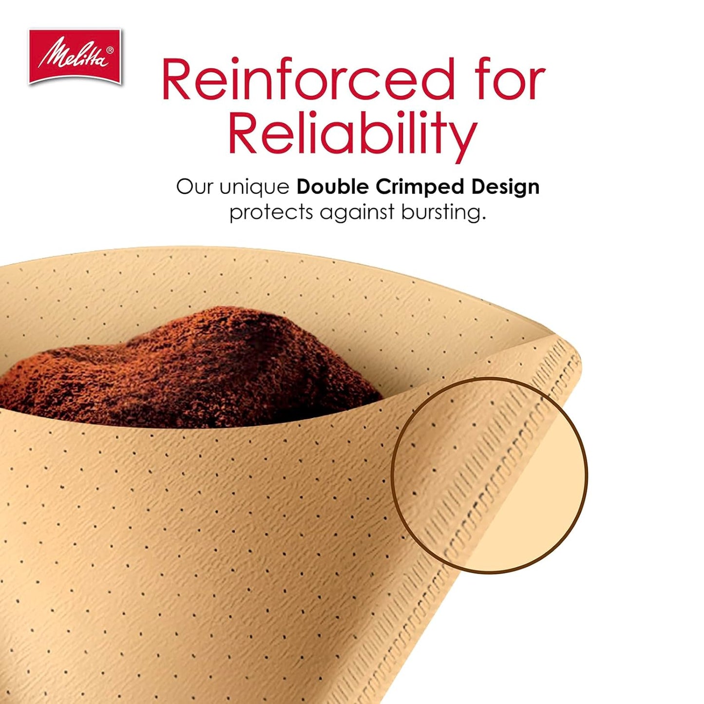 Melitta #4 Cone Coffee Filters - Natural Brown, 480 Total Filters | Fits 8-12 Cup Makers, Compostable & Tear-Resistant