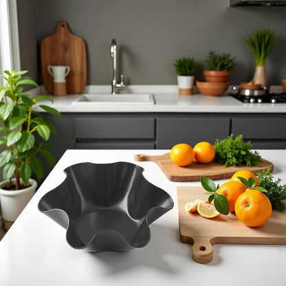 Skiennix Non-Stick Baking Bowls - 2 Pcs Carbon Steel Tortilla Bowl Maker | Black Dinnerware Set