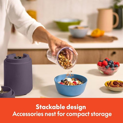 Bella Portable Rocket Blender - 6 Pcs Juicer & Smoothie Maker | BPA-Free, 240W Motor, Plum Color