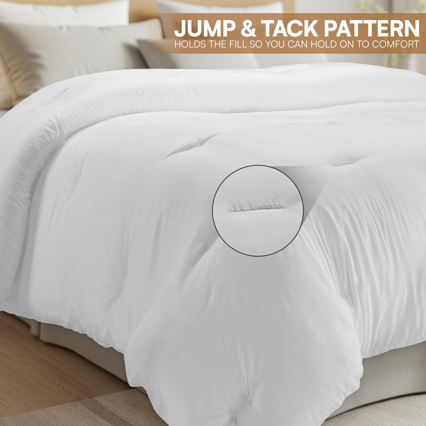 Utopia Bedding Comforters King Size, All Season Duvet Insert, Down Alternative King Comforter with Corner Tabs, Machine Washable Bed Comforter 90 x 102 Inches (White)