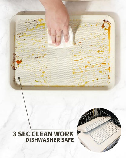 Jelly Roll Pan Set by [Brand Name] - 10x15 Nonstick Baking Sheets with Wire Rack | Durable Carbon Steel, Dishwasher Safe