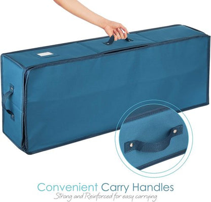 Hearth & Harbor Wrapping Paper Storage Container - Tear-Proof Gift Wrap Organizer for 22 Rolls - Blue