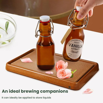 24 Pack 4 oz Swing Top Glass Bottles Amber Flip Top Glass Bottles Vanilla Extract Bottle with Airtight Lid Flip Top Beer Brewing Bottle for 2nd Fermentation Vanilla Extract Kombucha Beverage Soda