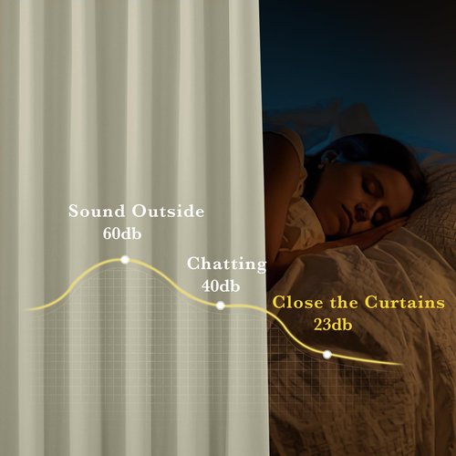 NICETOWN 100% Blackout Curtains 96 inches Long, Grommet Lightweight Easy to Install Portable Blackout Curtains Energy Saving Shades for Living Room/Bedroom, Muted Beige, W52 x L96, 2 Panels
