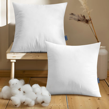 MIULEE Throw Pillow Inserts - Set of 2, 18x18 Inches, Non-Woven Decorative Cushions for Living Room