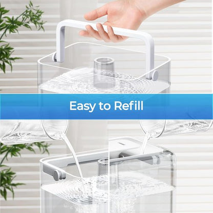 CHIVALZ 6L Cool Mist Humidifier - Ultra Quiet 26dB | 50-Hour Runtime for Large Rooms & Nurseries - White