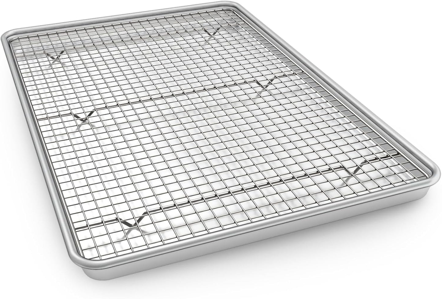 Natural Aluminum Half Sheet Pans Set by [Brand Name] - 18 Inch Commercial Quality, Nonstick & Warp Resistant Baking Trays