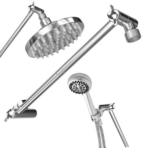 Coeur Designs 16-Inch Extra Long Shower Extension Arm. Solid Brass. Height/Angle Adjustable With a Unique Locking Gear for a Perfect Position Every time. Holds All Showerhead Sizes.