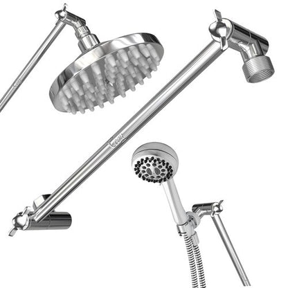 Coeur Designs 16-Inch Extra Long Shower Extension Arm. Solid Brass. Height/Angle Adjustable With a Unique Locking Gear for a Perfect Position Every time. Holds All Showerhead Sizes.