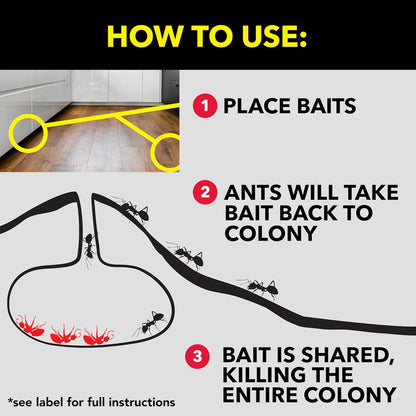 Raid Ant Killer Baits, For Household Use, Kills the Colony, Kills Ants for 3 Months, Child Resistant, 4 Count