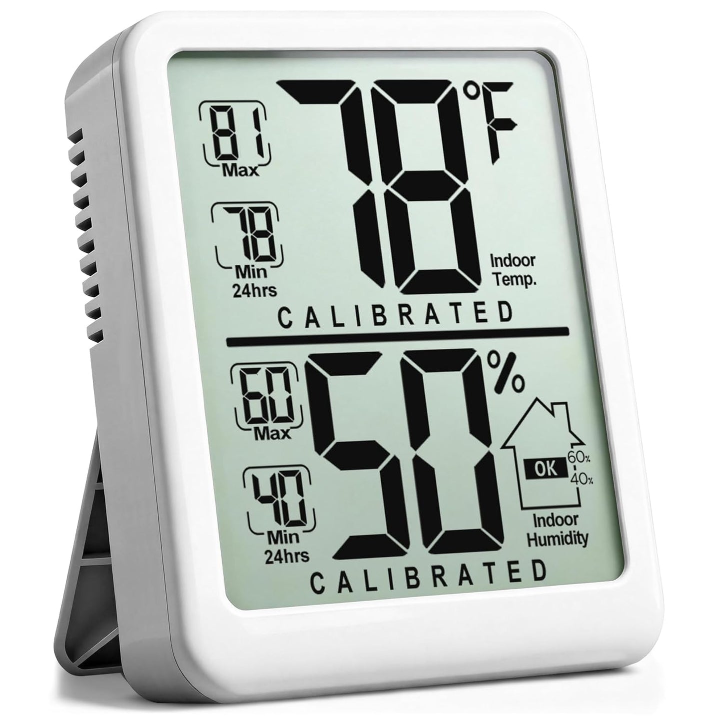 Antonki Digital Room Thermometer - Compact Indoor Hygrometer with Max/Min Records | Battery Included