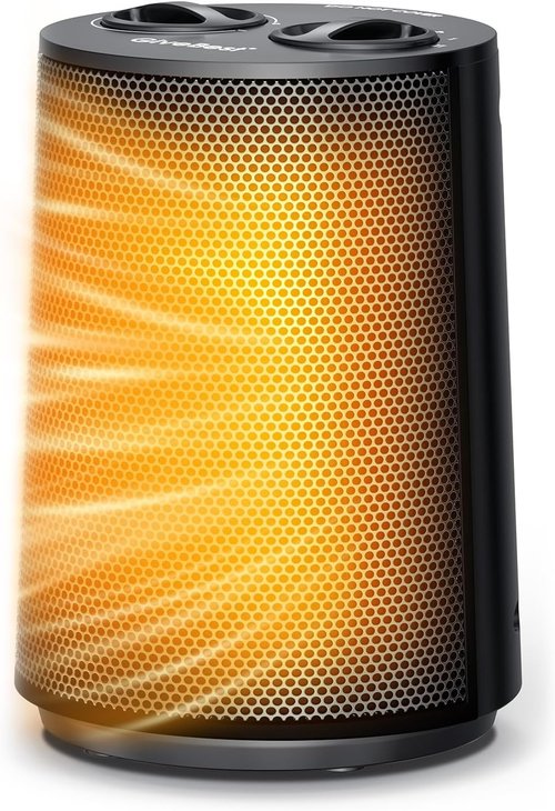 GiveBest Space Heater - 1500W Portable PTC Ceramic Heater with Fan Modes & Safety Features | Ideal for Home & Office Use, Black