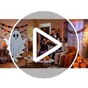 Halloween Ghost Cardboard Cutout with Base - 5 Ft Spooky Photo Prop