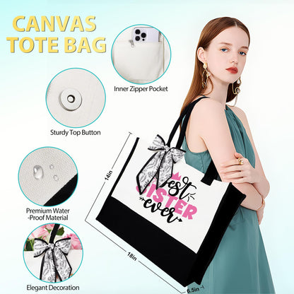 Sisters Gifts from Sister, Sister Christmas Gifts, Sister Birthday Gifts, Best Sister Ever Gift Basket with Tote Bag, Love You Sister Unique Gifts Ideas for Sister, Sister in Law