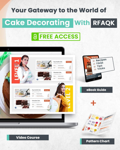 RFAQK 90-Piece Cake Decorating Kit - Complete Baking Supplies with Turntable, Icing Tips & Spatulas