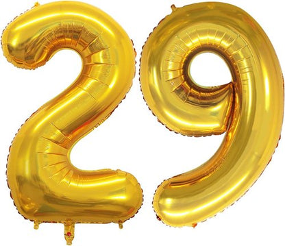 GOER Jumbo 29 Inch Foil Balloons - Perfect Decorations for 29th Birthday Party | Gold