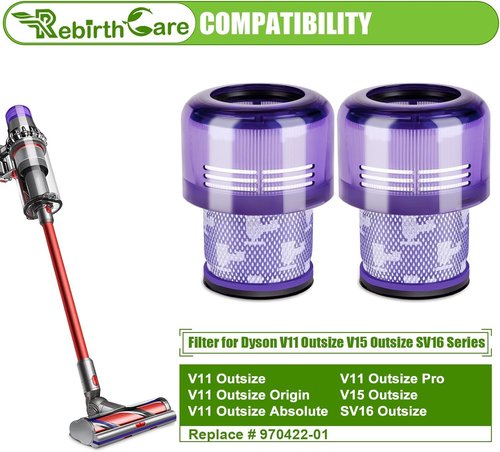 Dyson 2 Pack Outsize Filter Replacement - Compatible with V11 Outsize, SV29, SV16 Models