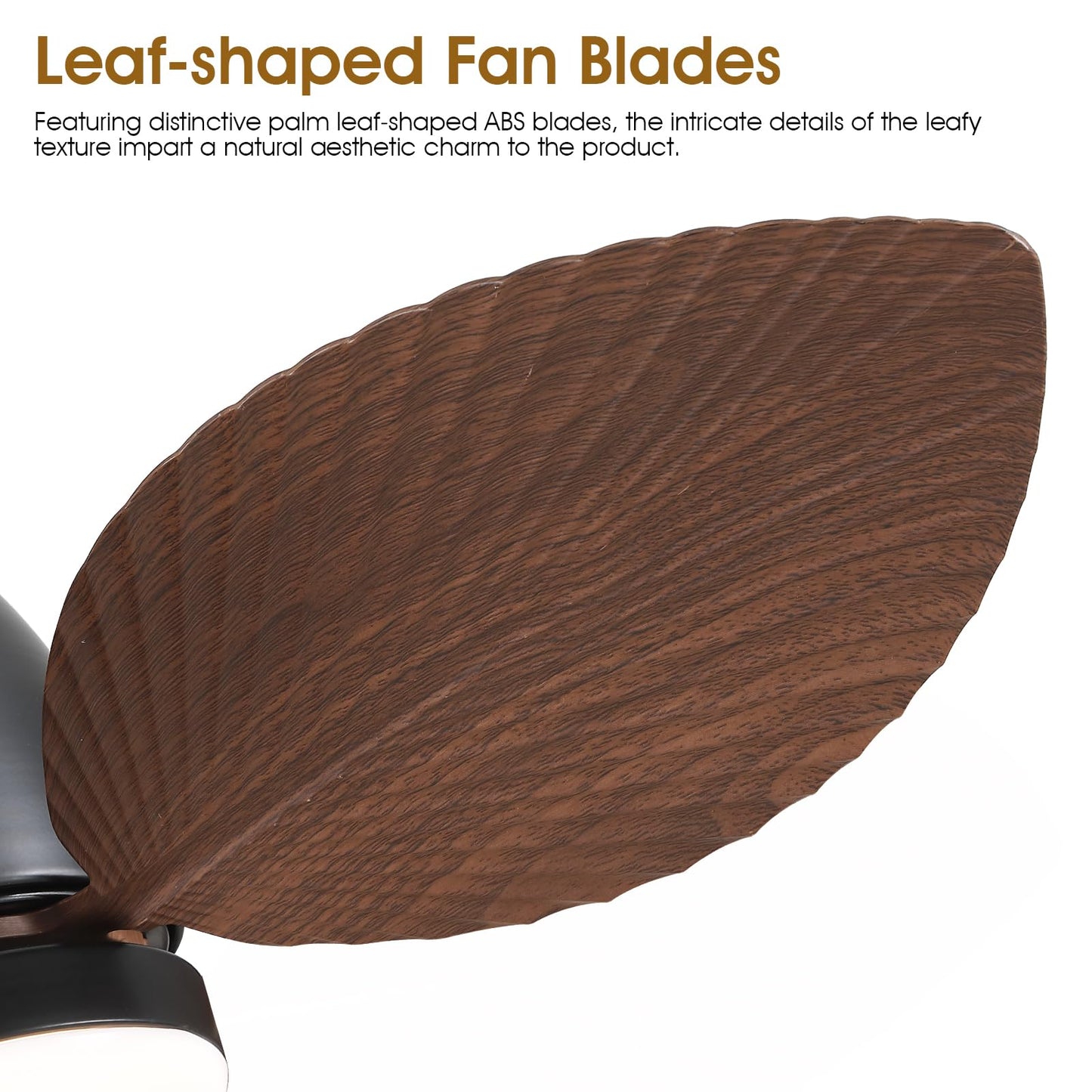 Kviflon Low Profile Ceiling Fans with Lights and Remote/APP Control, 30 Inch Small Tropical Ceiling Fan with Light Flush Mount, Outdoor Palm Leaf Ceiling Fans for Patios Porch, Quiet, Brown