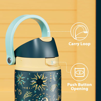 Meoky Stainless Steel Insulated Water Bottle - 24 oz, Leak Proof, 2-in-1 Lid, BPA-Free, Cold for 24 Hours