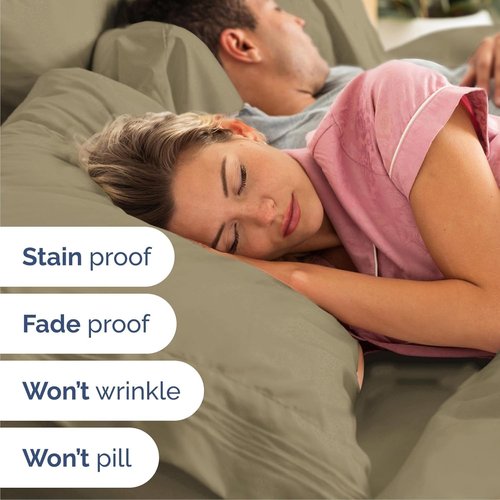 Cal King Size Sheet Set by Oeko-Tex | Comfy, Breathable & Cooling - Ultra-Soft, Wrinkle-Free Bedding in Khaki