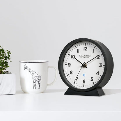 Insta-Set Bluetooth Desk/Wall Clock - 6-Inch, Analog Time Sync with DST