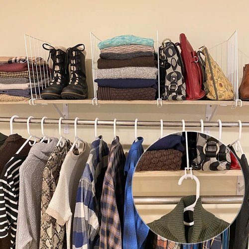 Evelots Shelf Dividers - 8 Pack Closet Organizers for Clothes & Pantry | 12 Inch Tall, Solid Steel Construction