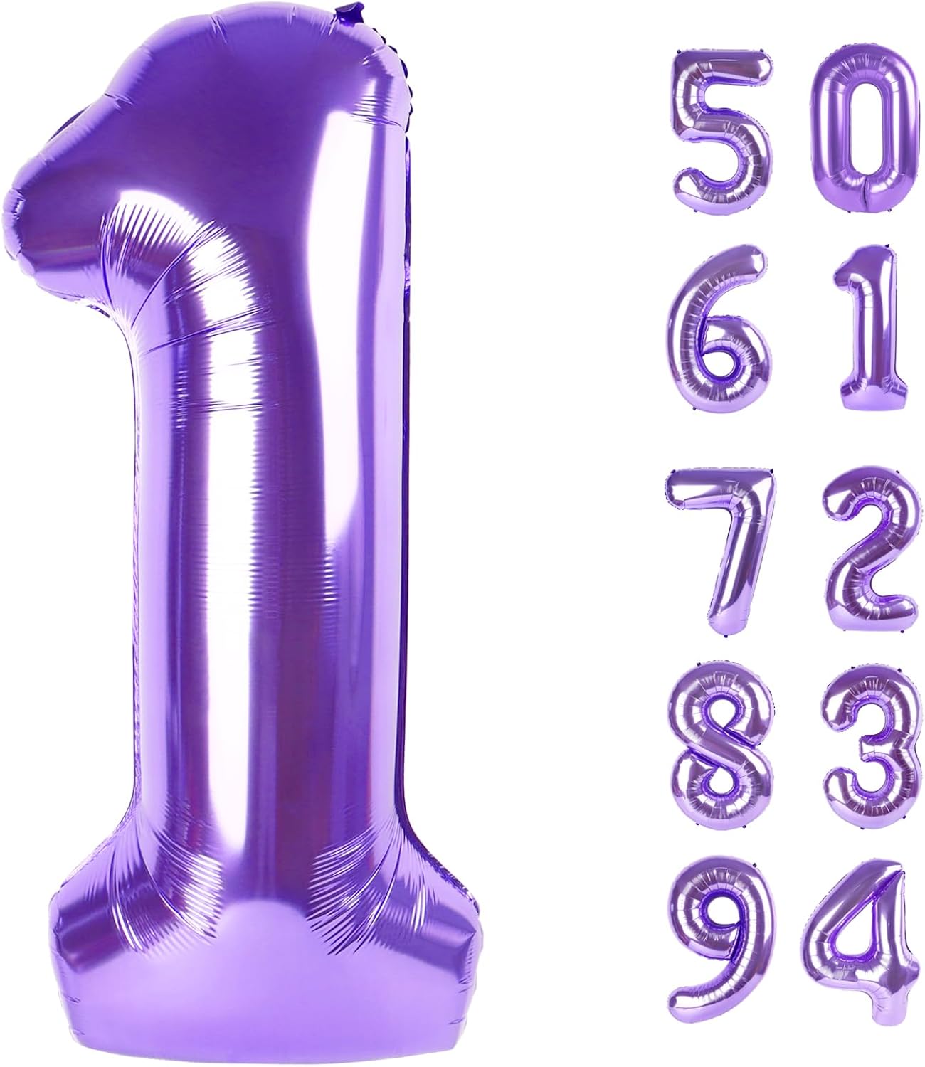 Skiennix Giant Number 1 Balloon - 40 Inch Purple Birthday Decoration for First Birthday Party